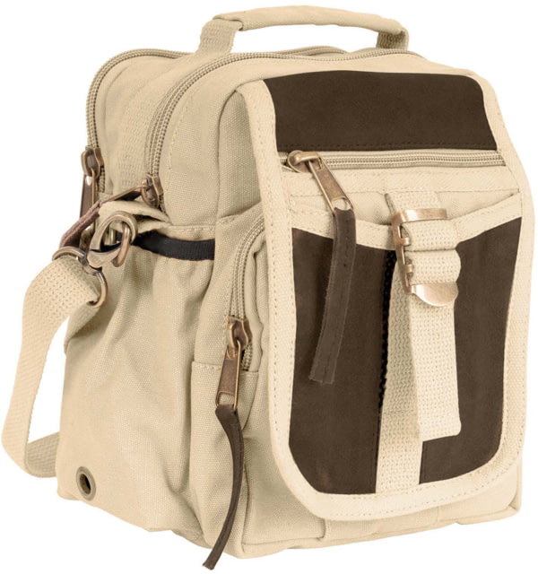 Rothco Canvas & Leather Travel Shoulder Bag Khaki