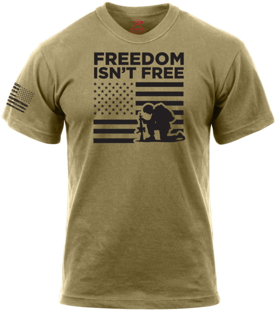 Rothco Freedom Isn't Free T-Shirt Coyote Brown Large