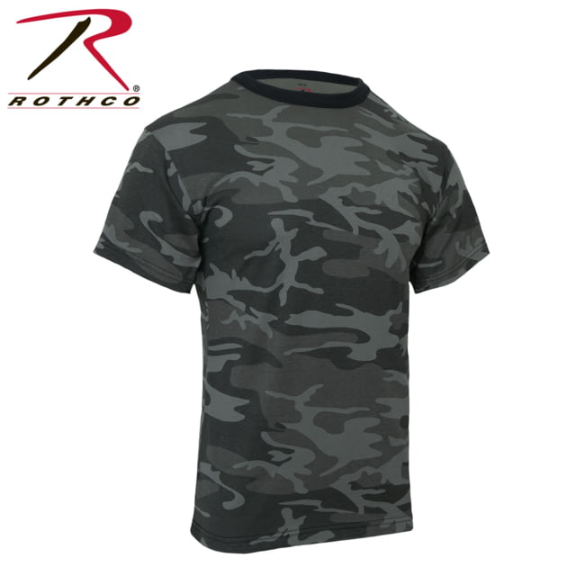 Rothco Colored Camo T-Shirt - Men's Medium Black Camo