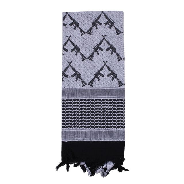 Rothco Crossed Rifles Shemagh Tactical Scarf White e