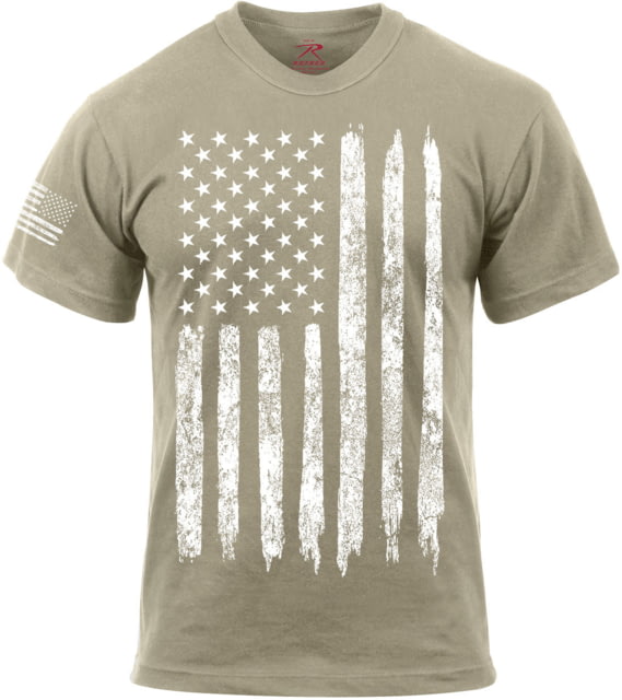 Rothco Distressed US Flag T-Shirt - Men's Desert Sand S