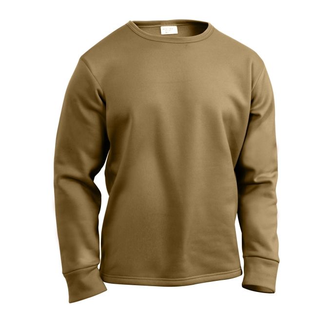 Rothco ECWCS Poly Crew Neck Top AR 670-1 Coyote Brown 2XL AR670-1CoyoteBrown-2XL