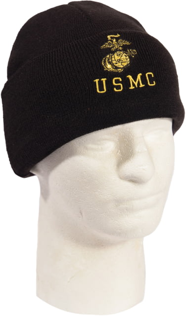Rothco Embroidered USMC Watch Cap Gold Eagle Globe & Anchor Insignia One Size