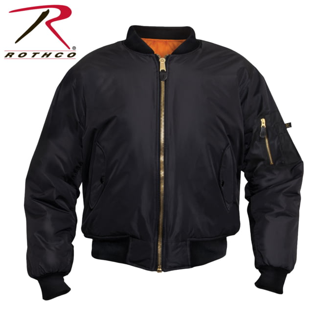 Rothco Enhanced Nylon MA-1 Flight Jacket – Mens Black 4XL