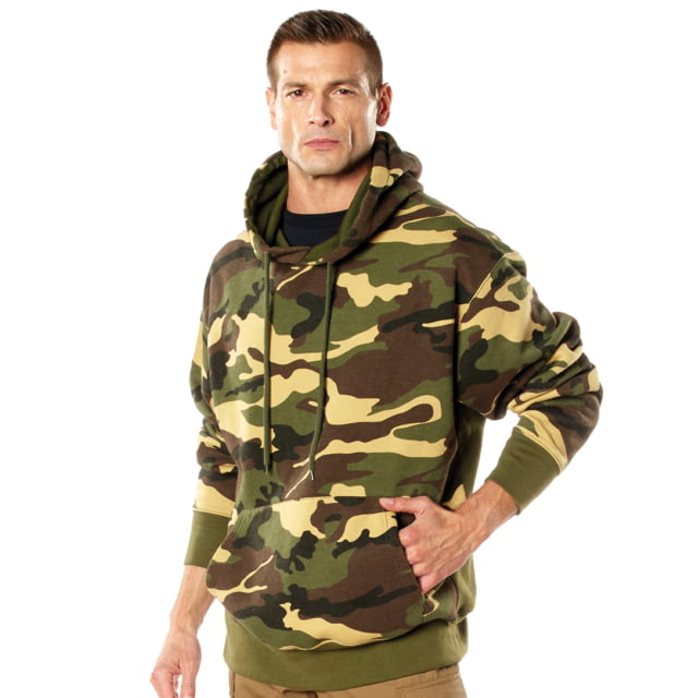 Rothco Every Day Pullover Hooded Sweatshirt Woodland Camo Large