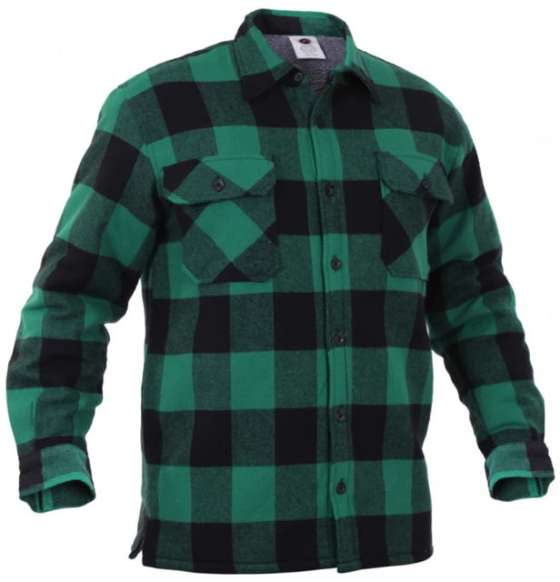 Rothco Extra Heavyweight Buffalo Plaid Flannel Shirt - Mens Green Plaid 5XL