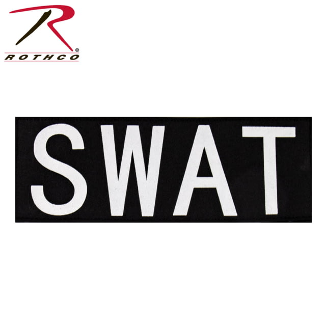 Rothco Rothco SWAT Hook Back Patch Large Black