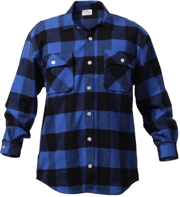 Rothco Extra Heavyweight Buffalo Plaid Flannel Shirt - Mens Blue Plaid Extra Large Plaid-XL