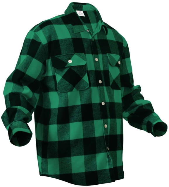Rothco Extra Heavyweight Buffalo Plaid Flannel Shirt - Mens Green Plaid Small nPlaid-S