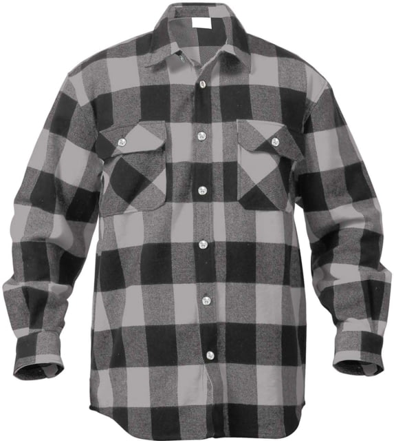 Rothco Extra Heavyweight Buffalo Plaid Flannel Shirt - Mens Grey Plaid Large Plaid-L