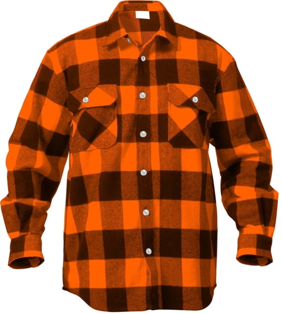 Rothco Extra Heavyweight Buffalo Plaid Flannel Shirt - Mens Orange Plaid Extra Large gePlaid-XL