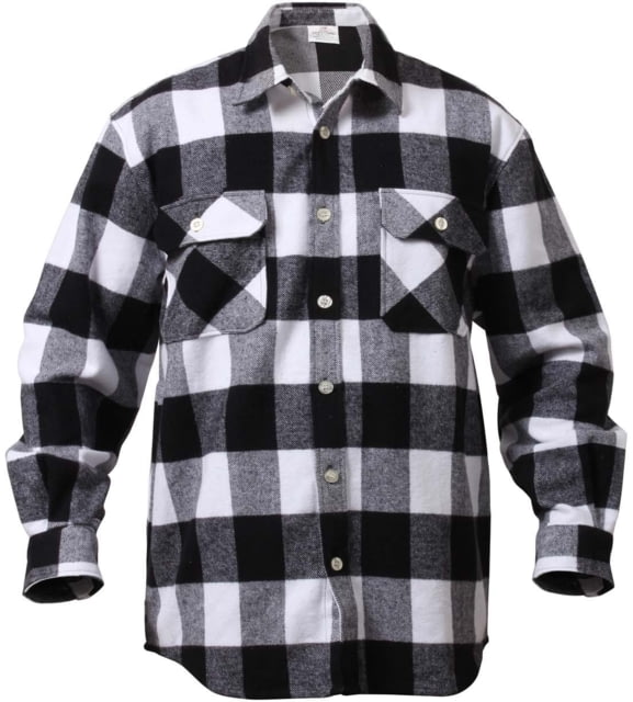 Rothco Extra Heavyweight Buffalo Plaid Flannel Shirt - Mens White Plaid Extra Large ePlaid-XL