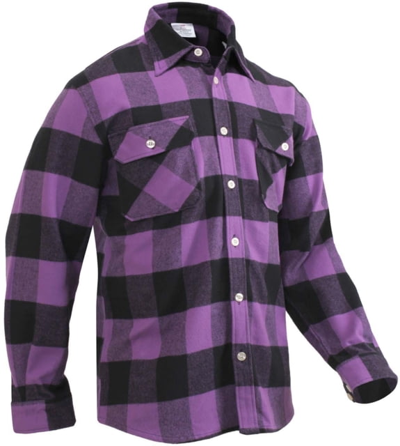 Rothco Extra Heavyweight Buffalo Plaid Flannel Shirt - Mens Medium Purple Plaid lePlaid-M