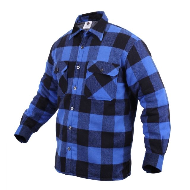 Rothco Extra Heavyweight Buffalo Plaid Sherpa-lined Flannel Shirts Blue 2XL -2XL
