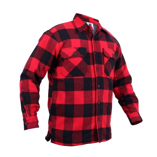 Rothco Extra Heavyweight Buffalo Plaid Sherpa-lined Flannel Shirts Red L L