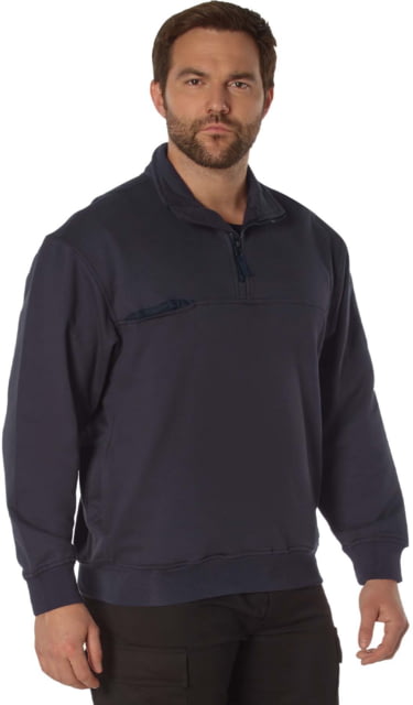 Rothco Firefighter / EMS Quarter Zip Job Shirt - Mens Midnight Navy Blue Large