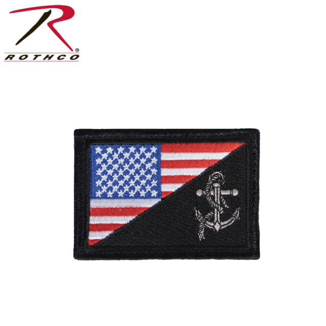 Rothco US Flag / USN Anchor Patch With Hook Back Red/White/Blue