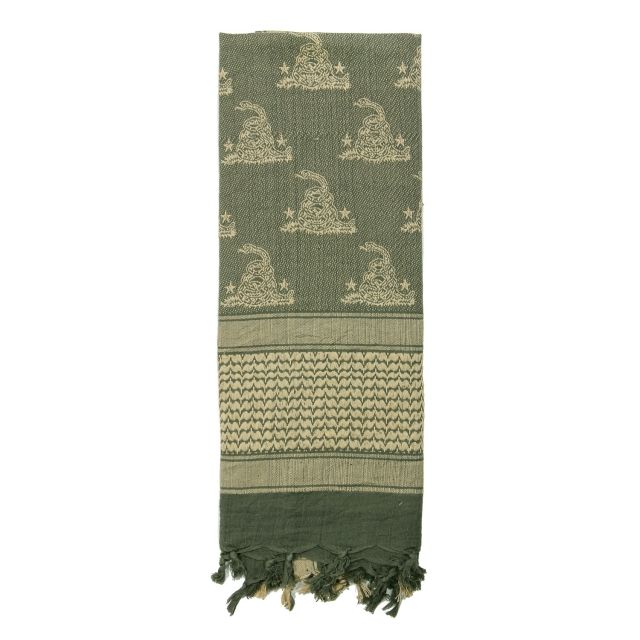 Rothco Rothco Gadsden Snake Shemagh Tactical Desert Scarf Foliage Green One Size FoliageGreen-OneSize