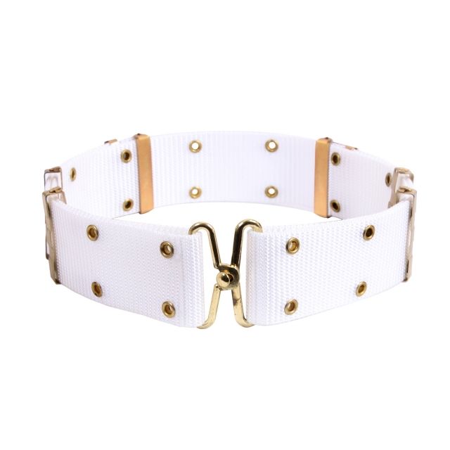Rothco GI Style Pistol Belt With Metal Buckles White White-L