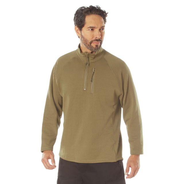 Rothco Grid Fleece Pullover Coyote Brown Medium