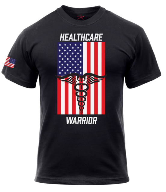 Rothco Healthcare Warrior US Flag T-Shirt - Mens Black Large