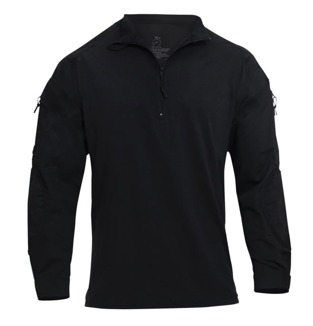 Rothco 1/4 Zip Tactical Airsoft Combat Shirt – Men’s Black Medium