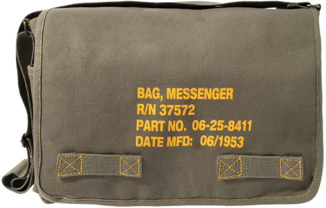 Rothco Heavyweight Canvas Classic Messenger Bag w/ Military Stencil Olive Drab