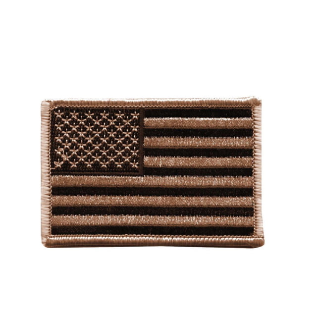 Rothco Iron On / Sew On Embroidered US Flag Patch Desert Tan DesertTan-Normal