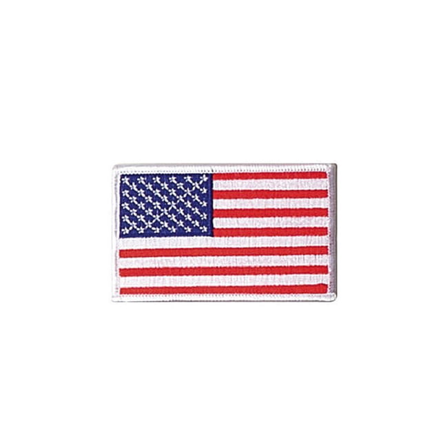 Rothco Iron On / Sew On Embroidered US Flag Patch Red White Blue with White Border RedWhiteBluewithWhiteBorder-Normal