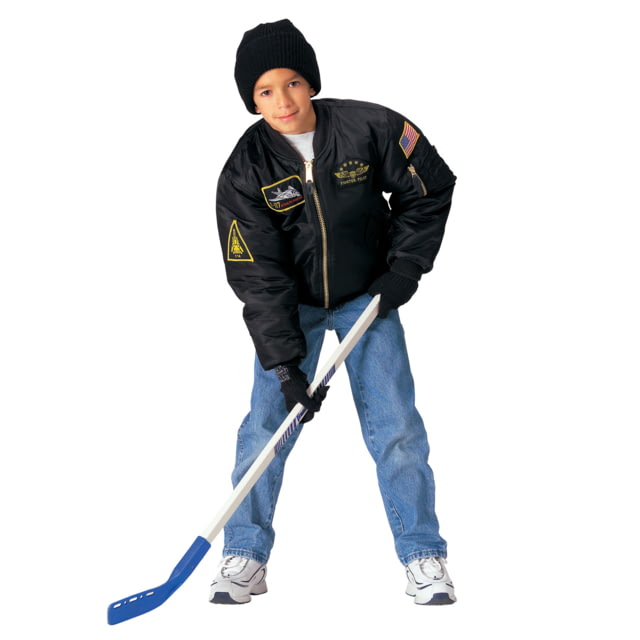 Rothco Kids Flight Jacket With Patches Black M k-M