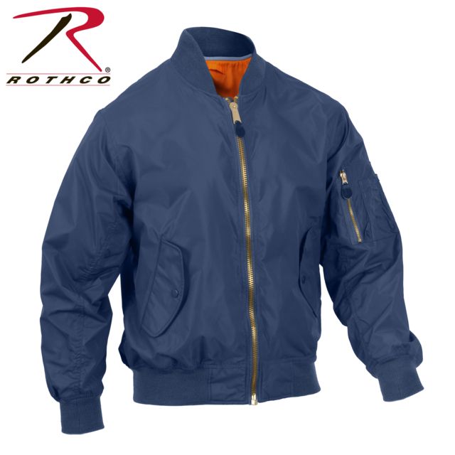 Rothco Lightweight MA-1 Flight Jacket Navy Blue L Blue-L