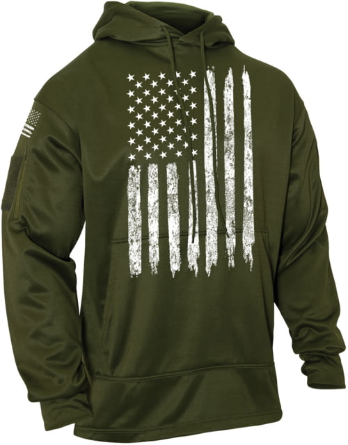 Rothco U.S. Flag Concealed Carry Hoodie - Men's Olive Drab 3XL