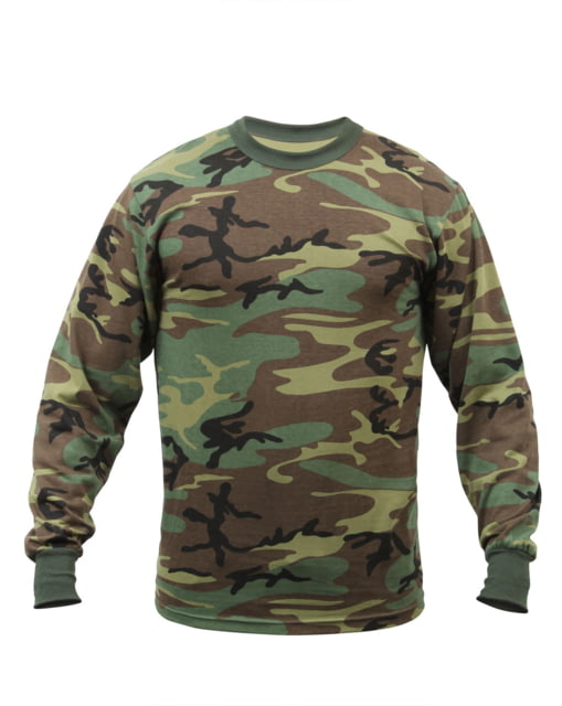 Rothco Long Sleeve Camo T-Shirt Woodland Camo XS landCamo-XS