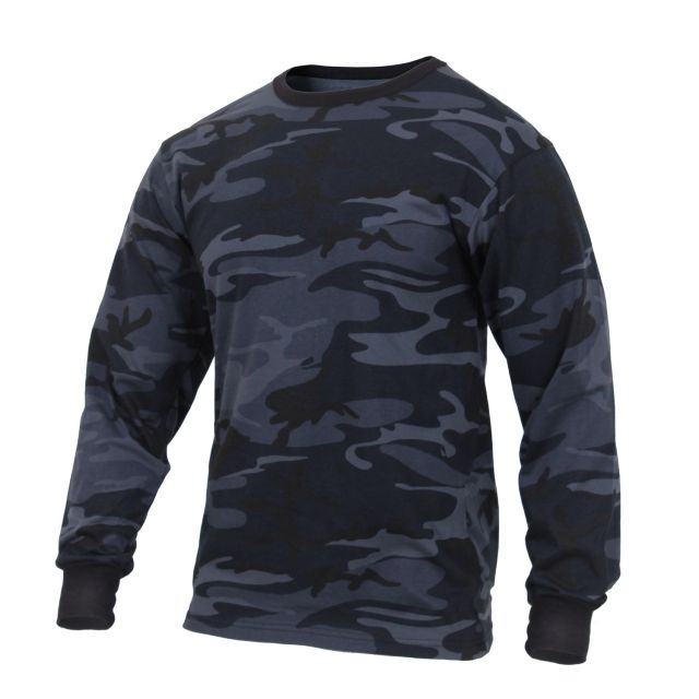 Rothco Long Sleeve Colored Camo T-Shirt S Midnight Blue Camo ightBlueCamo-S
