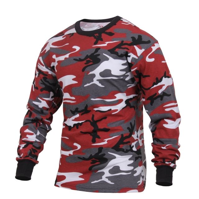 Rothco Long Sleeve Colored Camo T-Shirt Red Camo 2XL RedCamo-2XL