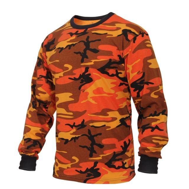 Rothco Long Sleeve Colored Camo T-Shirt Savage Orange Camo XL geOrangeCamo-XL
