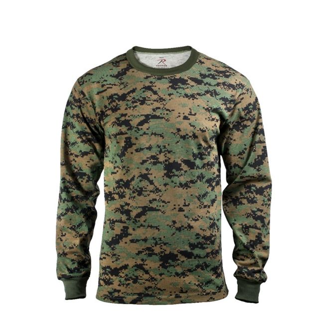 Rothco Long Sleeve Digital Camo T-Shirts Woodland Digital Camo S landDigitalCamo-S