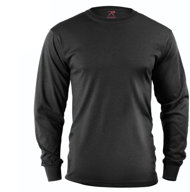 Rothco Long Sleeve Solid T-Shirt Black Medium k-M