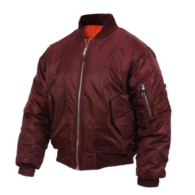 Rothco MA-1 Flight Jacket – Mens Maroon Large on-L