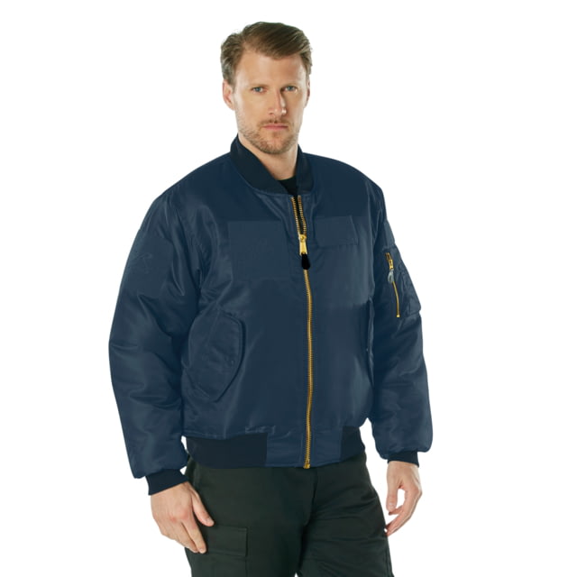 Rothco MA-1 Flight Jacket w/ Patches – Mens Navy Blue Extra Large