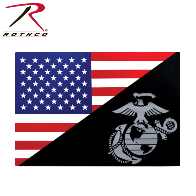 Rothco USMS G&A US Flag Decal 3x4in 1/4 Matte White Synthetic With Emulsion Acrylic Adhesive
