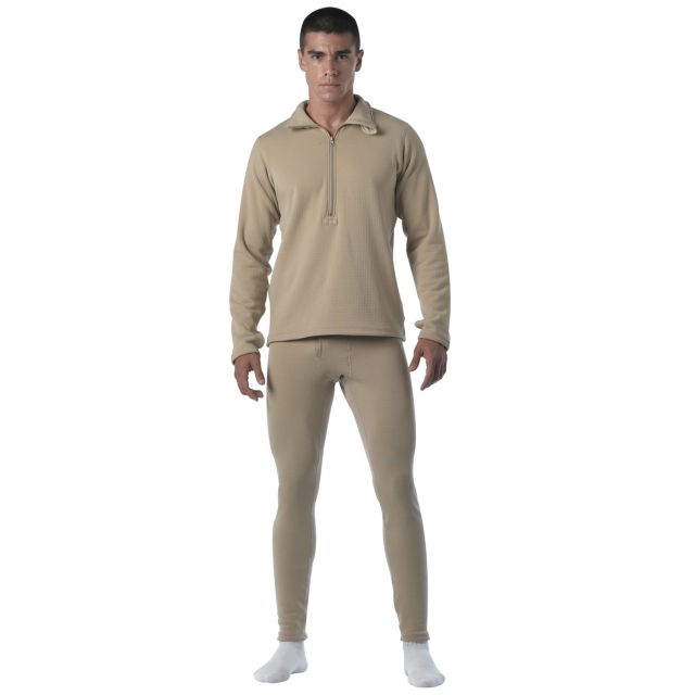 Rothco ECWCS Gen III Level II Mid-Weight Underwear Top - Mens Desert Sand 2XL DesertSand-2XL