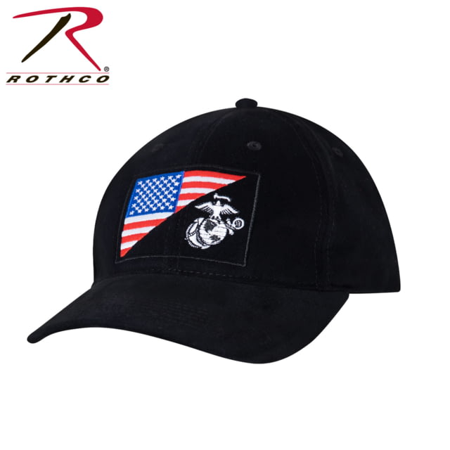 Rothco Rothco USMC Eagle Globe and Anchor/US Flag Low Pro Cap Black