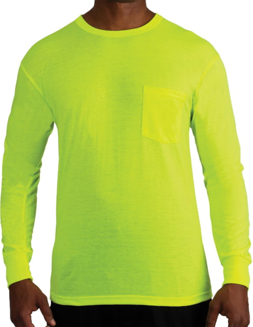 Rothco Moisture Wicking Long Sleeve Pocket T-Shirt - Men's Safety Green 2XL
