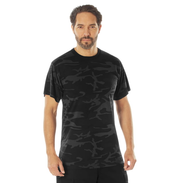 Rothco Moisture Wicking T-Shirt - Men's Midnight Black Camo 2XL