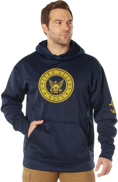 Rothco Navy Emblem Pullover Hooded Sweatshirt - Mens Navy Blue 3XL