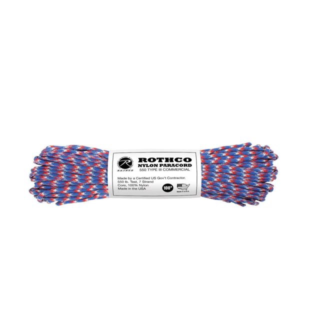 Rothco Nylon Camo Paracord Red / White / Blue Camo RedWhiteBlueCamo-100