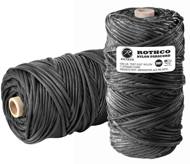 Rothco Rothco Nylon Paracord 550lb 300 Ft Tube Black Black