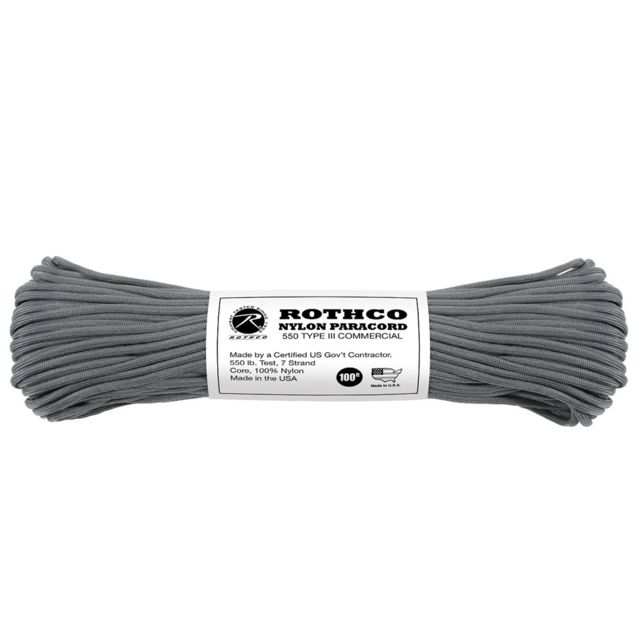 Rothco Nylon Type III 550lb 100ft Paracord Charcoal Grey CharcoalGrey