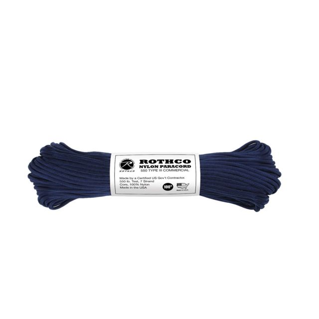 Rothco Nylon Type III 550lb 100ft Paracord Midnight Navy Blue MidnightNavyBlue